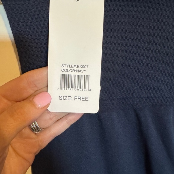 Sofra Women FREE SIZE Navy High-Waisted Leggings - Picture 3 of 6